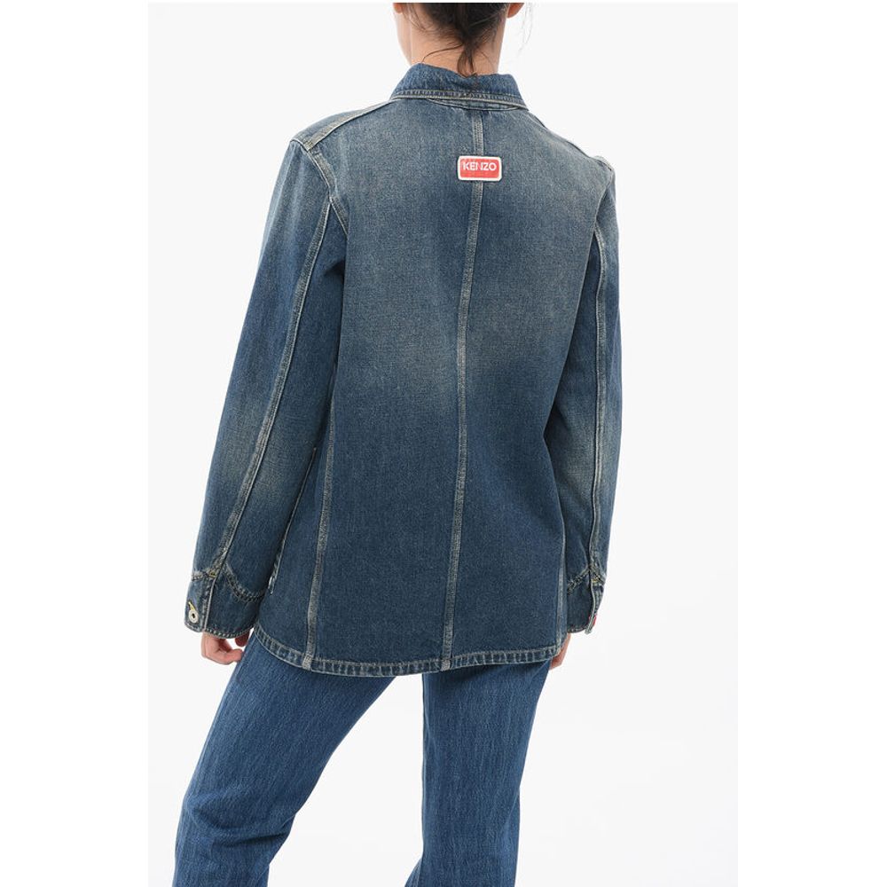 Kenzo Blue Cotton Jackets &Amp; Coat